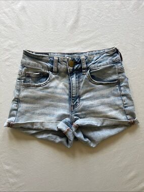 American Eagle Outfitters Light Blue Super Stretch Hi-Rise Shortie
